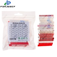 250PCS 25Values 1W Zener Diode Kit 3.0V-33V DO-41 for Voltage Regulation Electronic Projects