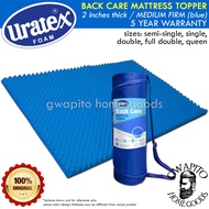 Uratex Back Care Mattress Topper MEDIUM FIRM (blue) 2 inches thick 100% Original ( 30x75 / 36x75 / 4