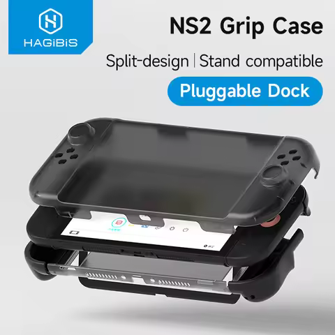 Hagibis Dockable Case for Switch 2 Non-Slip Ergonomic Grip Protective Cover Filp Stand Split Design 