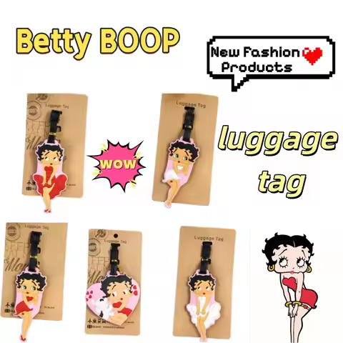 Betty Boop cartoon cute Miss Betty PVC luggage tag travel suitcase bag check-in label pendant person