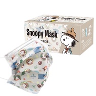 【Snoopy 史努比】 宏瑋史努比平面醫療口罩30入-露營（3入組） （17.5*9.5cm）_廠商直送