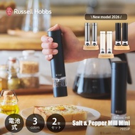 (代購)2026新款Russell Hobbs 海鹽胡椒電動研磨器套裝 可調節粗幼 單手操作 Electric Salt & Pepper Mill Mini Set of 2 一組兩件 (3色可選)