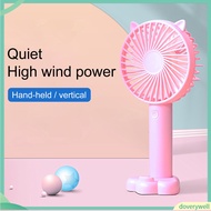 (Doverywell) Desk Fan High Velocity USB Rechargeable Cat Ear Design Portable Hand Held Fan for Office
