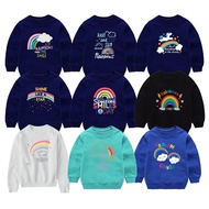 Sweater Anak Laki-Laki & Perempuan Crewneck Anak Distro 1-10Thn Rainbow smile pelangi rain and sun p