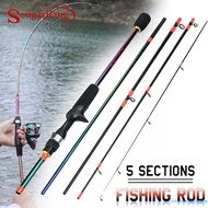Sougayilang UL Fishing Rod 1.8- 2.4m 5 Section Carbon Fiber Travel Spinning rod Casting rod Fishing