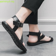 Korean Cool Fashion Men's Leather Gladiator Sandal Formal Design Beach Shoes Breathable Waterproof H