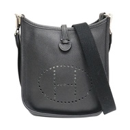 黑色 Epsom牛皮 Mini Evelyne 肩背包 A刻 銀扣【HERMES 愛馬仕】