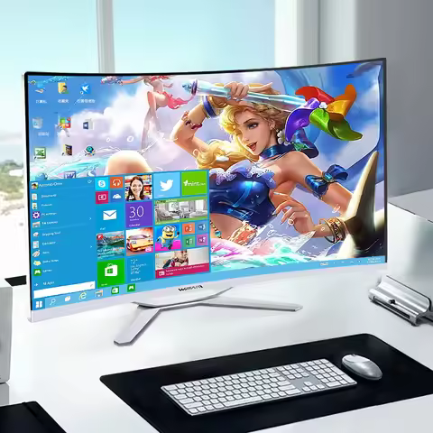 24"27'' All In One Pc Core I7 I5 I3 8gb Ram 256gb Ssd+500gb Hdd 1920*1080p Hd Led Curve Screen Monob