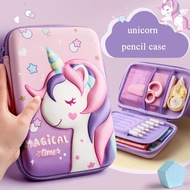COD Kawaii Large 3D Unicorn Pattern Eva Pencil Case For Girls Stationery School