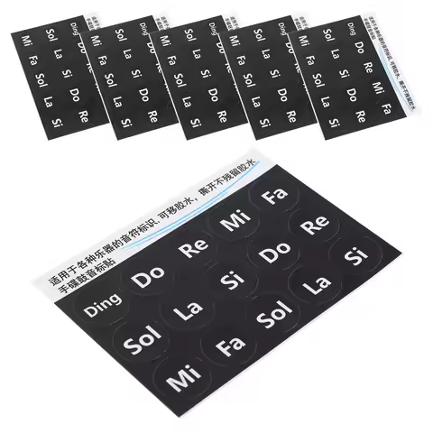 6Pcs Steel Tongue Drum Note Labels Gold-Embossed Easy-to-Read Adhesive Music Stickers Beginner Tongu