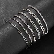 6-Piece Stainless Steel Bracelet Set for Men/Women