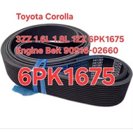 Toyota Corolla 3ZZ 1.6L 1.8L 1ZZ 6PK1675 Engine Belt 90916-02660