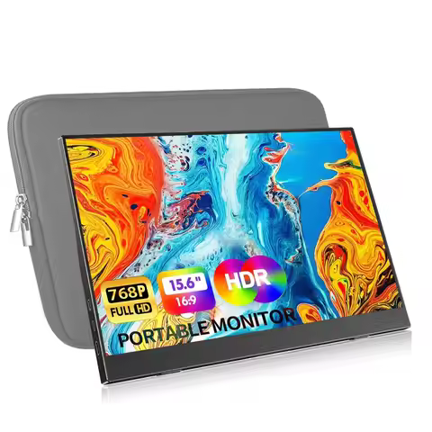 AHXJKA 15.6”Portable Monitors Game Screen HD Computer Expand Laptop Second Display Speaker For XBox