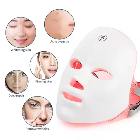 Rechargeable Facial LED Mask 7 Colors LED Photon Therapy Skin Rejuvenation Anti Acne Wrinkle Removal