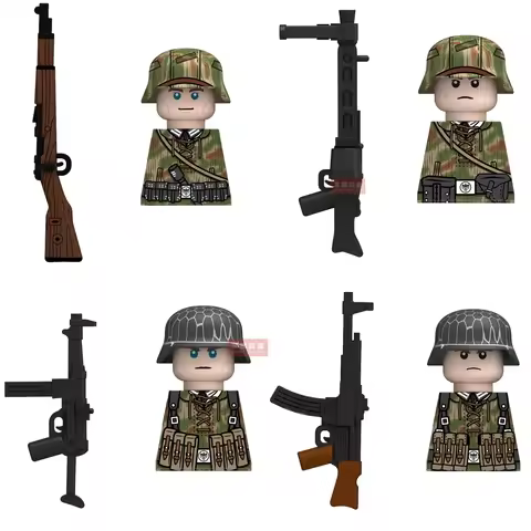 MOC Military WWII German army Sumpfkleidung 98K MG42 MP40 Figures Warrior Infantry Plane Accessories