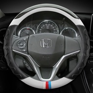 Carbon Fiber Leather Car Steering Wheel Cover For Honda City 2014-2019 Fit 2014-2019 Jazz 2014-2019 