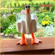 ROWANSG Resin Duck Figurine, Duck You Craft Middle Finger Duck Statue, Cute Ornament Sculpture Littl