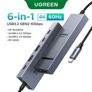 UGREEN 6-in-1 USB C Hub DP 4K60Hz 10Gbps PD 100W for Laptop Tablet Steam Deck Model:75244
