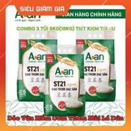 Combo of 3 Bags of ST21 Rice 5kg New Model - A An Rice Brand - New Date