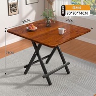 日本暢銷 - （深木紋）可折疊小桌子 餐桌家用簡易桌 戶外便攜式方桌出租屋專用擺攤吃飯桌70*70*74