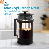 One Two Cups French Press Plunger Coffee Maker Pot 350 ML - KG73I - Black Mitra Online
