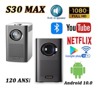 Mini S30 MAX Full HD 4K WiFi Bluetooth Smart Brand New Home Projector Android 10.0 Portable Projector 1080P Home Theater Projector 31NT