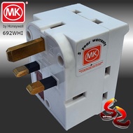 MK by Honeywell 3 way adaptor 136A Fused with SIRIM Approved HEAVY DUTY Power Socket Extension Adapt