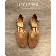 Woven Roman Flat Sandals Hollow Mary Jane Shoes