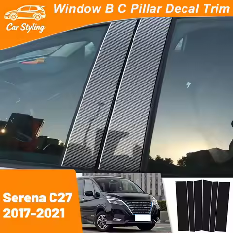 For Nissan Serena C27 2017-2021 2018 2019 2020 Carbon Fiber Window Door Column Deal B C Pillar Post 