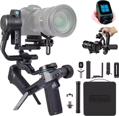 FeiyuTech SCORP 2 Combo Gimbal Stabilizer for DSLR and Mirrorless Camera, Built-in AI Tracker,3-Axis