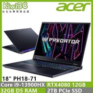 奇異果3C ACER PH18-71-91CF i9-13900HX/32G/2TB/RTX4080 12G/18"