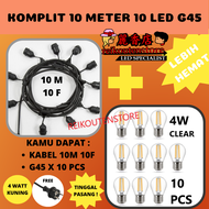 10M Kabel Fitting Gantung 10 METER 10 Lampu LED Gantung CAFE 10Meter LAMPU TAMAN LED Outdoor E27 10 