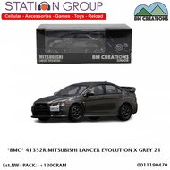 BM CREATION 418338R MITSUBISHI LANCER EVOLUTION X GRAY 21 - DIECAST