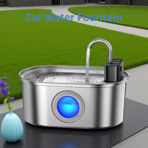 ROJECO Stainless Steel Cat Water Fountain Wireless Sensor Smart Automatic Pet Water Dispenser For Ca