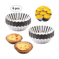 Aluminium Acuan Egg Tart Mould Cheese Tart Mould With Flat Base 6.5cm / Acuan Tart Telur 6pcs
