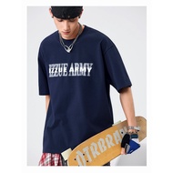 It izzue Summer Street Wear Half-Sleeved T-Shirt Men's Pure Cotton Breathable Couple Casual Printed 