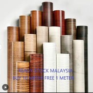 Wallpaper PVC Self Adhesive Price per meter 60cm width oil proof water proof heat stand wood jubin table top meja rak