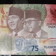 UANG 75 RIBU EDISI KEMERDEKAAN REPUBLIK INDONESIA KE 75th