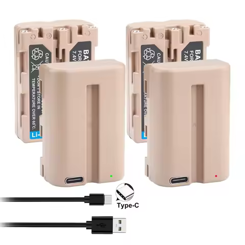 For SonyNP-FM500H NP FM500H FM500H Battery with Type-C Charging port for Sony Alpha A58 A57 A65 A77 