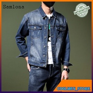 Men's Jeans Jacket Men's Denim Jacket/ Samlona Mens Vinatge Demin Jackets Spring Autumn retro