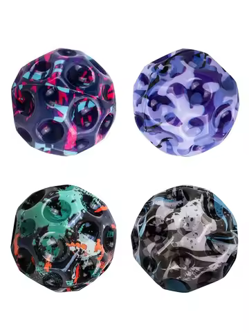 Extreme High Bouncing Ball Space Astro Jump Ball Moonball Kids Sensory Toys Improve Hand Eye Coordin