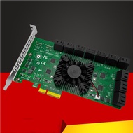 Chi a Mining PCIe SATA Card 20 Port 6Gbps SATA PCI-E Adapter Support 10 SATA3.0 Device Built-in Adap