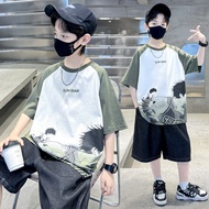 New Trendy Top Handsome 2025 All-Match new Children's Clothing 23-Woven Summer Middle Big Children's