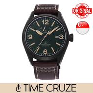 [Time Cruze] Orient Star RE-AU0201E Automatic Outdoor Field Brown Leather Strap Green Dial Men Watch RE-AU0201E00B