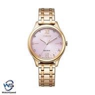 Citizen Eco-Drive EM0503-75X EM0503 Rose Gold Bracelet Pink Analog Solar Ladies Watch