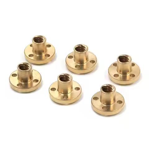 T4 T5 T6 T8 T10 T12 T16 T20 Lead Screw Nut Brass Lead Screw Nut Pitch1/2mm Lead 1/2/3/4/8/10mm/12mm/