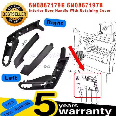 New 6N0867179E For VW Polo MK3 6N 6N2 1999-2002 Interior Door Handle With Retaining Cover left right