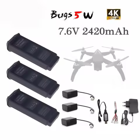 Upgrade 7.6V LiPo Battery For MJX R/C Bugs 5W B5W 4K RC Quadcopter Spare Parts 7.6v 2420mAH Drone Ba