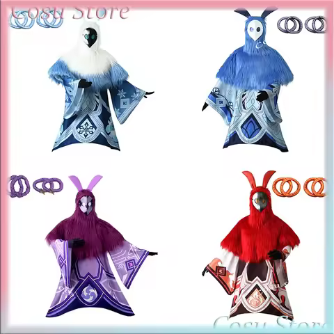 Genshin Impact Cosplay Water Fire Ice Thunder Attribute Abyss Mage Cosplay Costume Mask Headband Hal