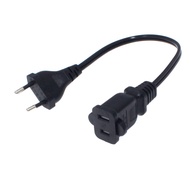 0.3m/1ft European Schuko CEE7/16 Plug to USA Socket Power Adapter Cable,Schuko Male to US Nema 1-15R
